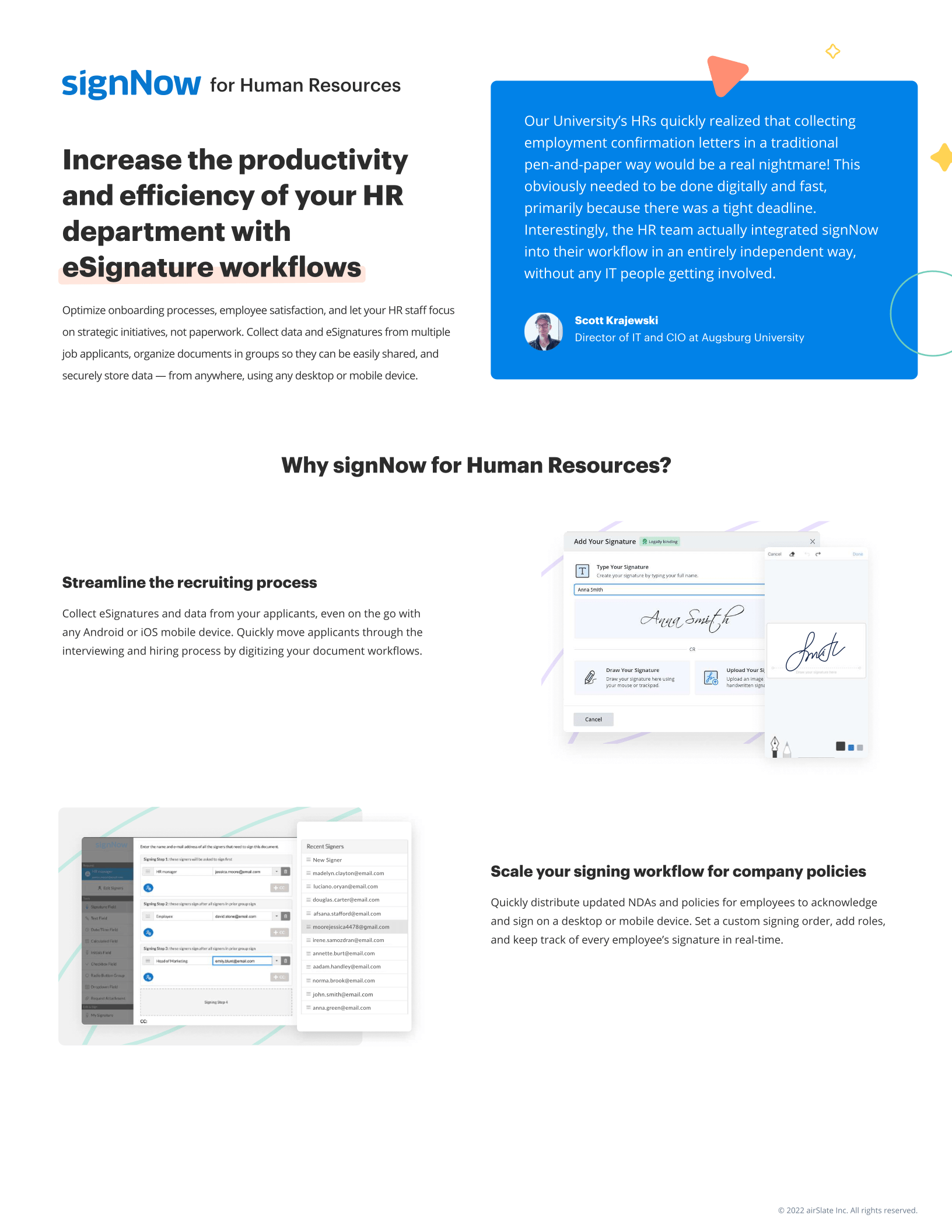 signNow for Human Resources: Solution overview